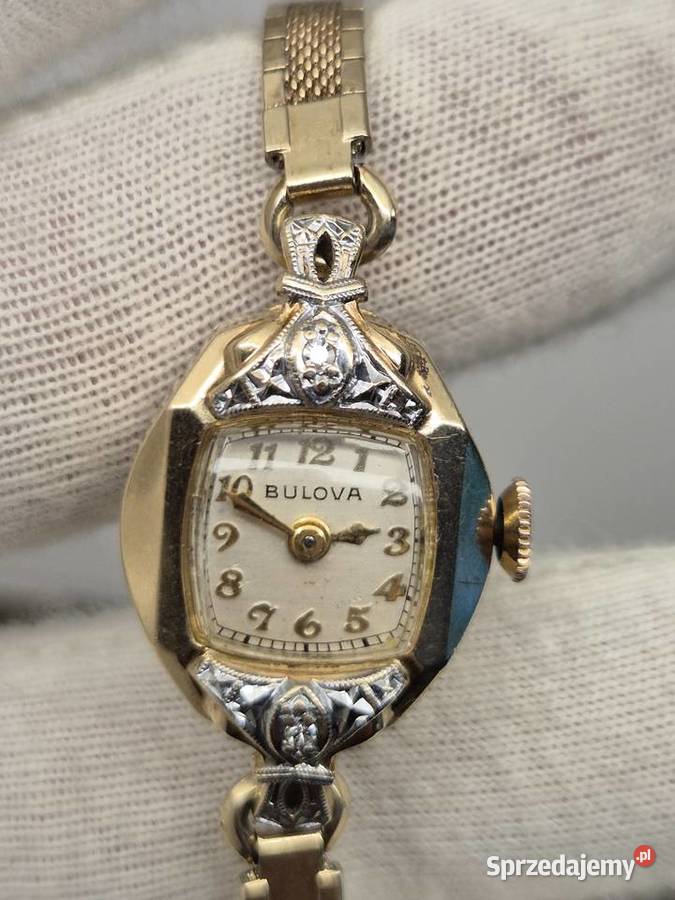 Zabytkowy zegarek damski Bulova 10K