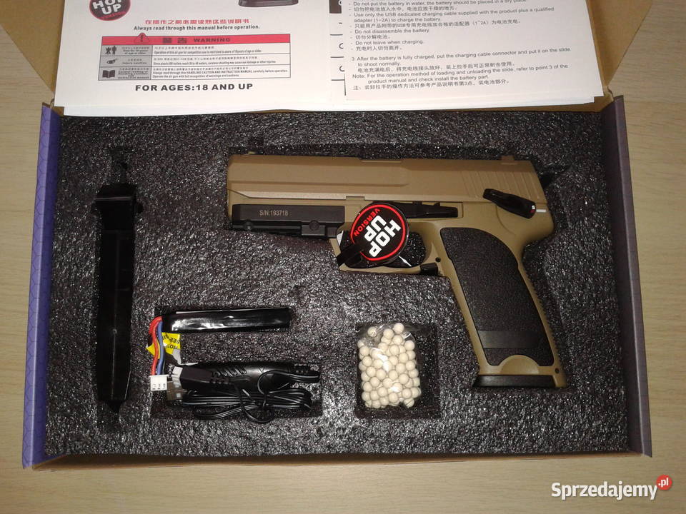 pistolet elektryczny replika kulki 6 mm NOWY Sporty strzeleckie i myślistwo