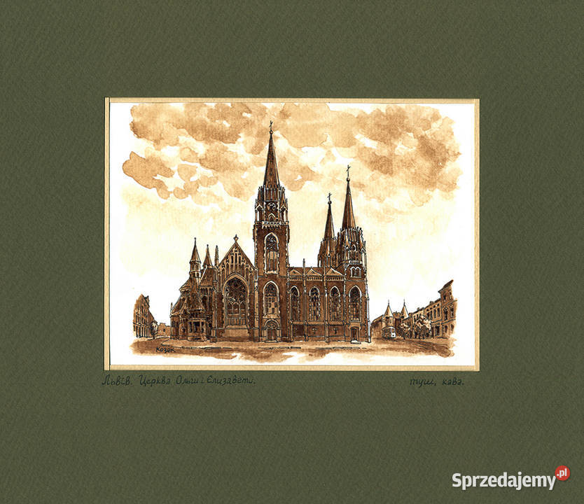 Grafika Lwów Kościół Św Elżbiety Warszawa