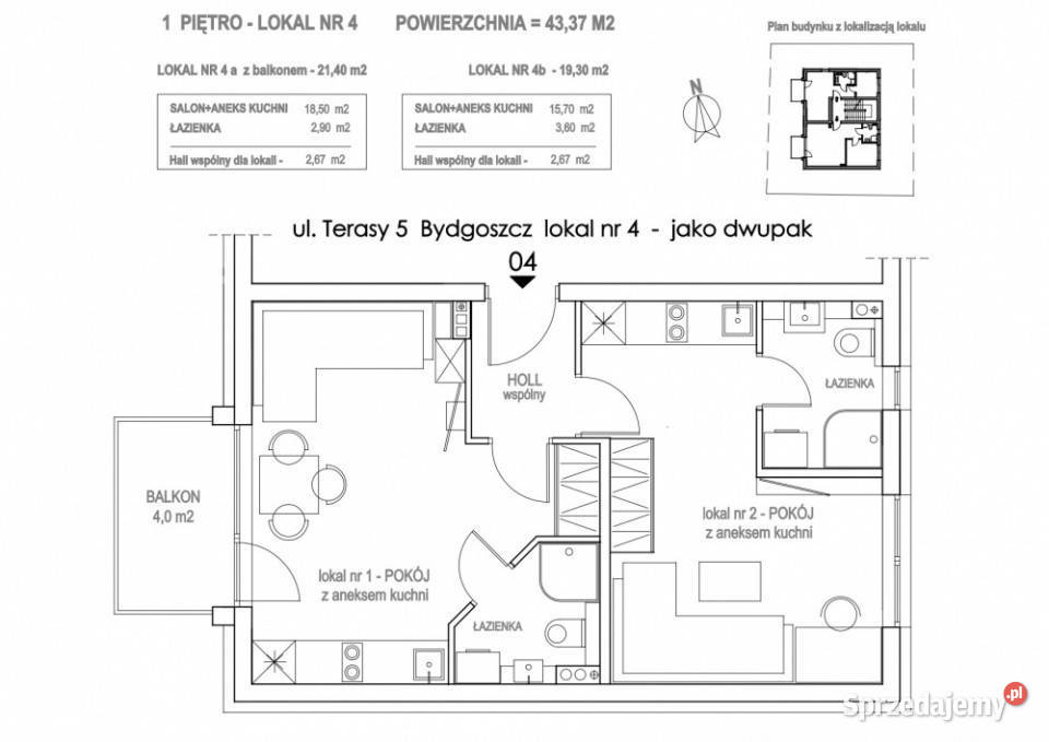 OkazjaInwestycja2 pokoje balkon 5 min Stary Bydgoszcz sprzedam