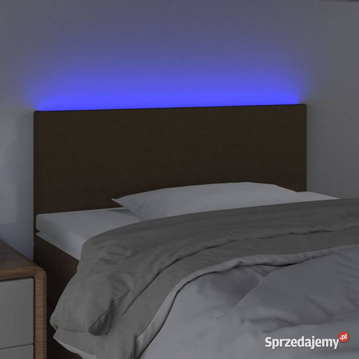 Zagłówek do łóżka z LED ciemnobrązowy 90x5x7888