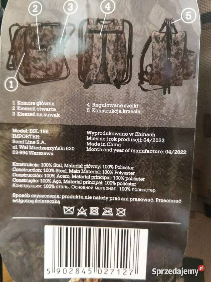 NAJTANIEJ Plecak Militarny z Krzesełkiem Wędkarstwo Zabrze