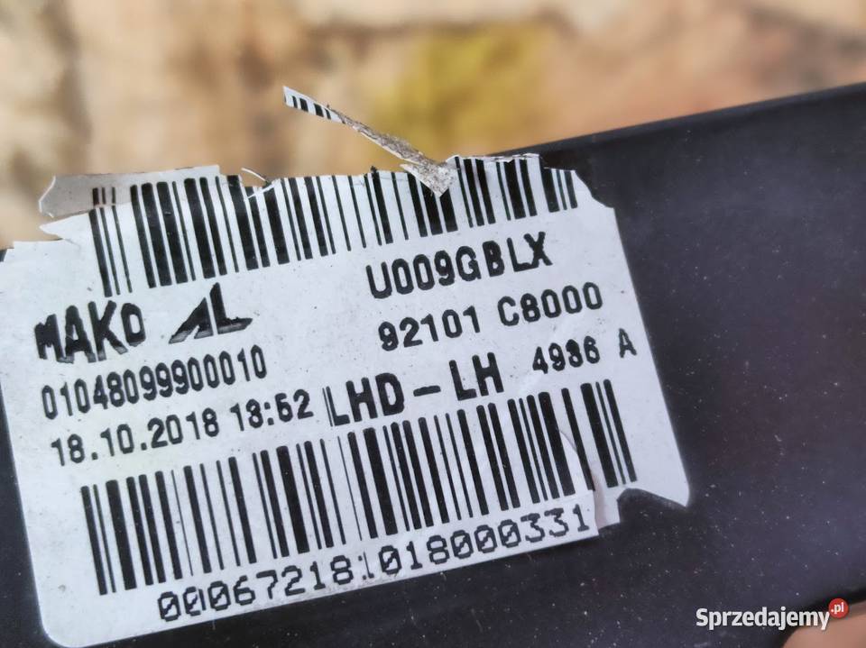 Lampa Lewy Przód Hyundai i20 II 92101C8000 Pleszew