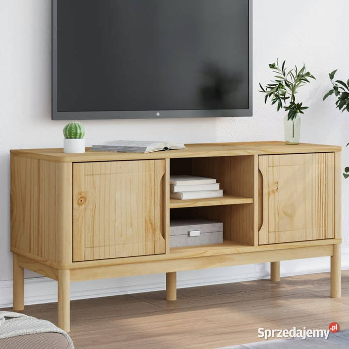 Szafka RTV FLORO woskowy brąz 114x43x55 drewno mazowieckie Warszawa