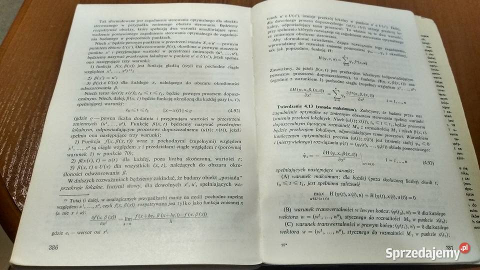 Matematyczne metody sterowania optymalnego W G Gdańsk