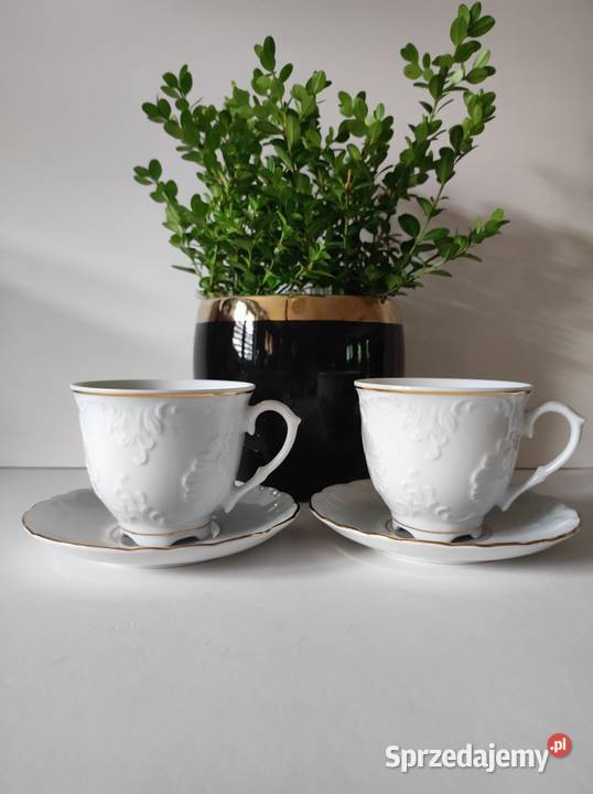 porcelanowa filiżanka z talerzykiem Ćmielów Filiżanki i spodki świętokrzyskie