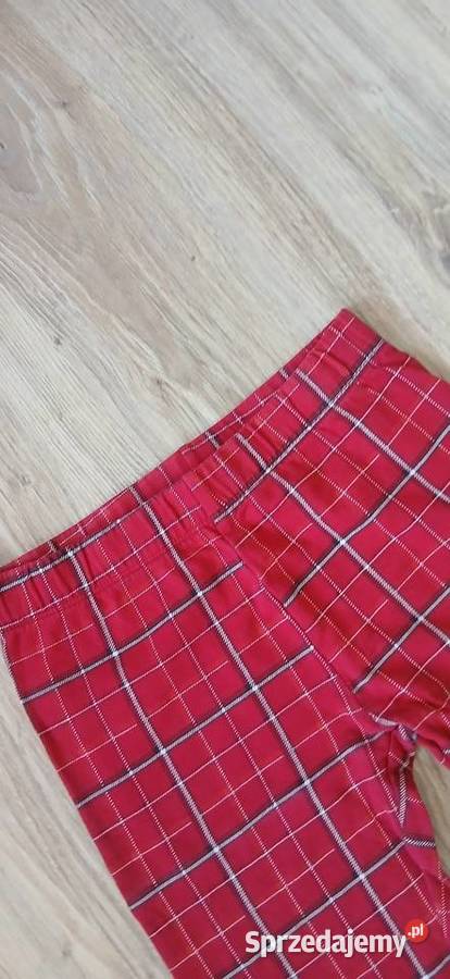 Spodnie dziewczęce w czerwonobiałą kratkę Spodnie Grudziądz