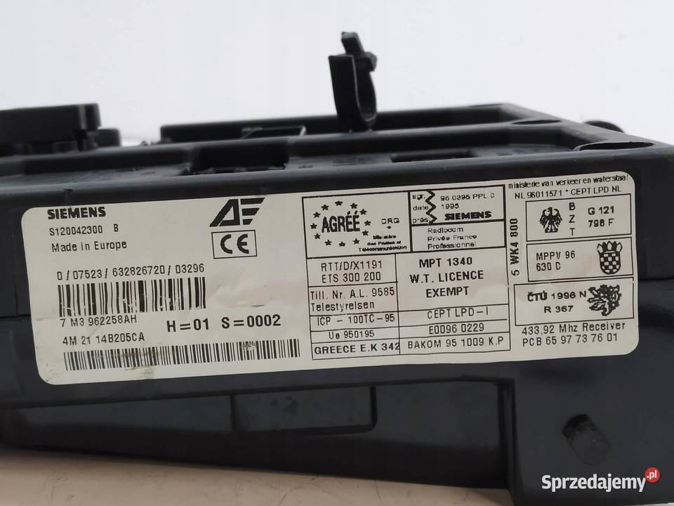 MODUŁ 7M3962258AH 19 TDI 115 Ford Galaxy Mk2 Układ elektryczny, zapłon