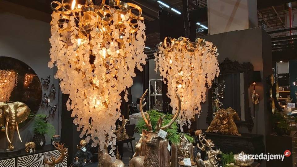 Luksusowy Żyrandol szkło z metaloplastyką Lodowe Szczecin