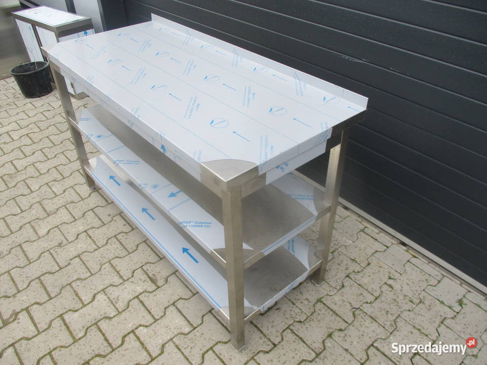 SOLIDNY STÓŁ GASTRONOMICZNY Z DWOMA PÓŁKAMI