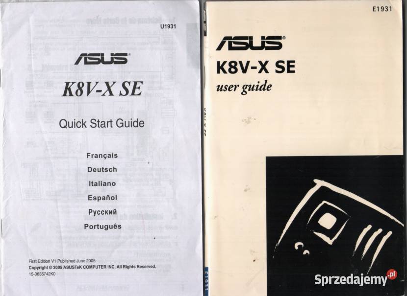 Asus K8VX SE User Guide Quick Start Guide Katowice
