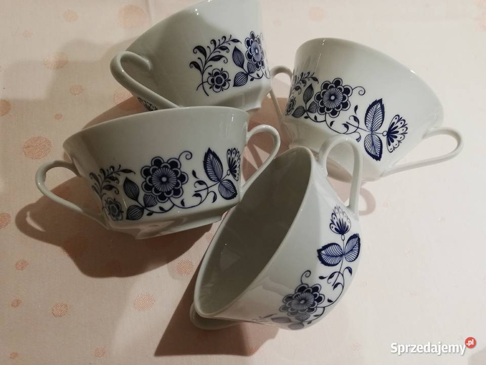Miseczki flaczarki wzór cebulowy porcelana