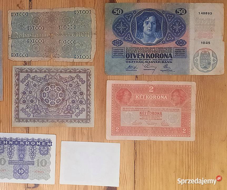 Zestaw Banknotów Austro Węgry x 8 sztuk śląskie Gliwice
