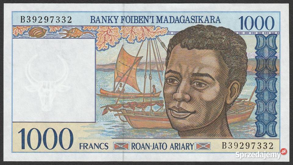 MADAGASKAR 1000 FRANKÓW 1994 STAN BANKOWY UNC Łódź