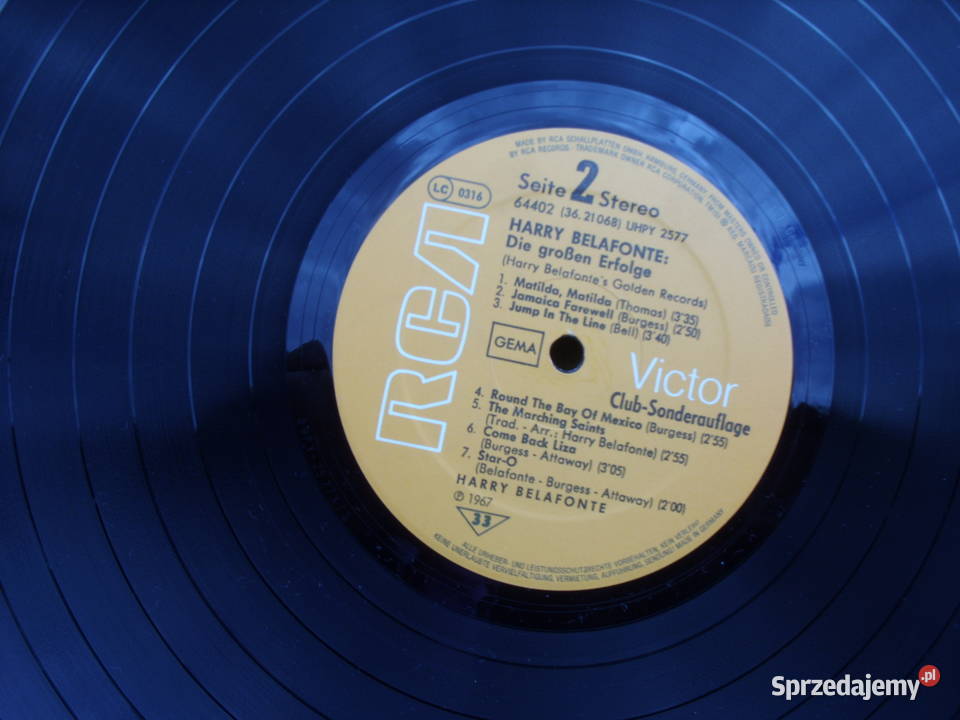 Winyl LP HARRY BELAFONTEGOLDEN RECORDS 1967 Wołów