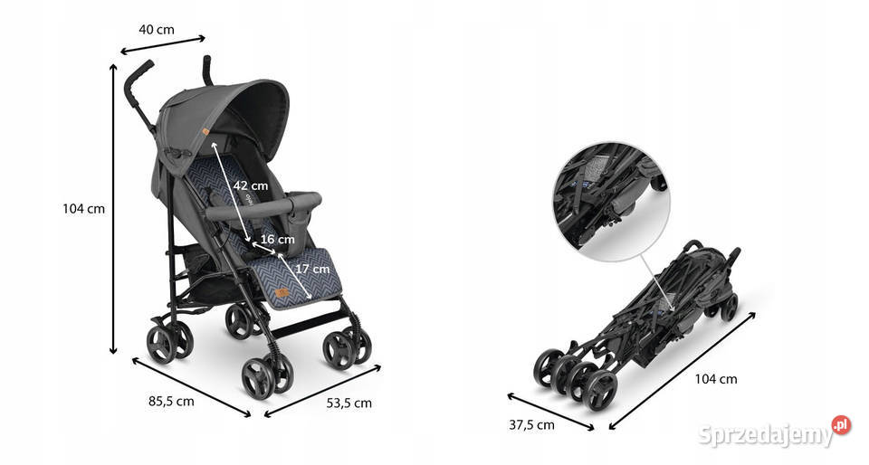 MODNY wózek spacerowy SPACERÓWKA parasolka wielkopolskie Baranowo