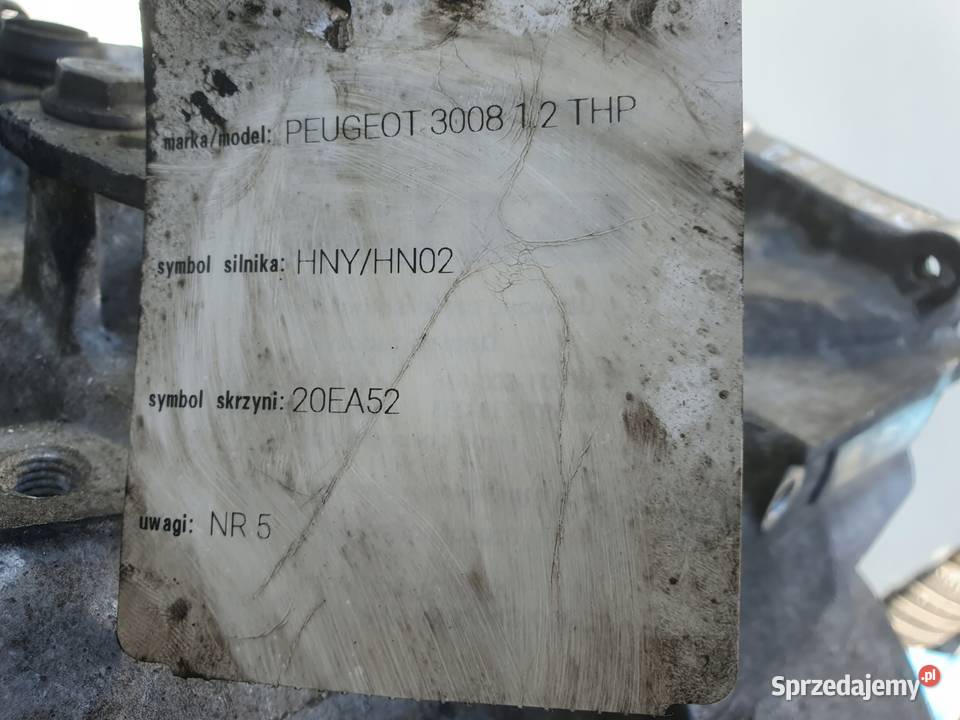 Peugeot 308 II 12 THP SKRZYNIA BIEGÓW 20EA52 Rudka