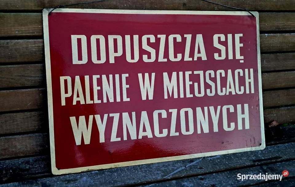 Stara Emaliowana Tablica Dopuszcza Się Palenie W Świecie sprzedam