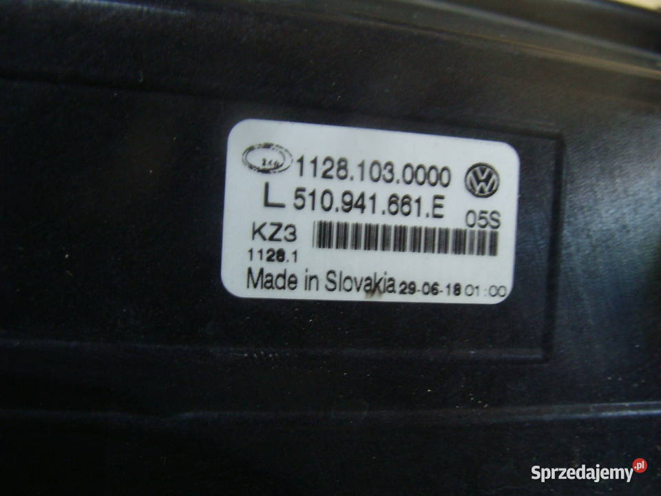 HALOGEN LEWY PRZÓD VW SPORTSVAN LIFT 510941661 halogeny Goleniów sprzedam