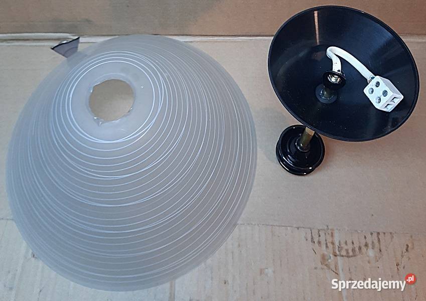 Lampa wisząca sufitowa klosz z PRL Oświetlenie Ostrów Wielkopolski