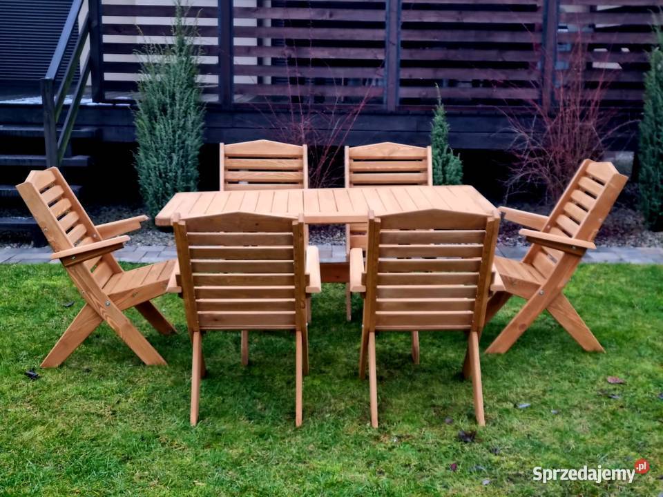 Meble ogrodowe drewniane składane meble tarasowe śląskie