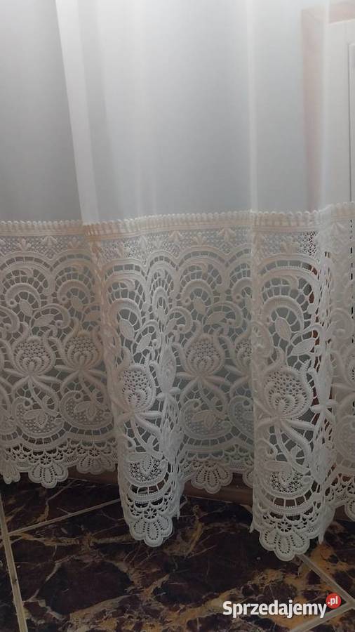 Firanka ecru z gipiurą 200x230
