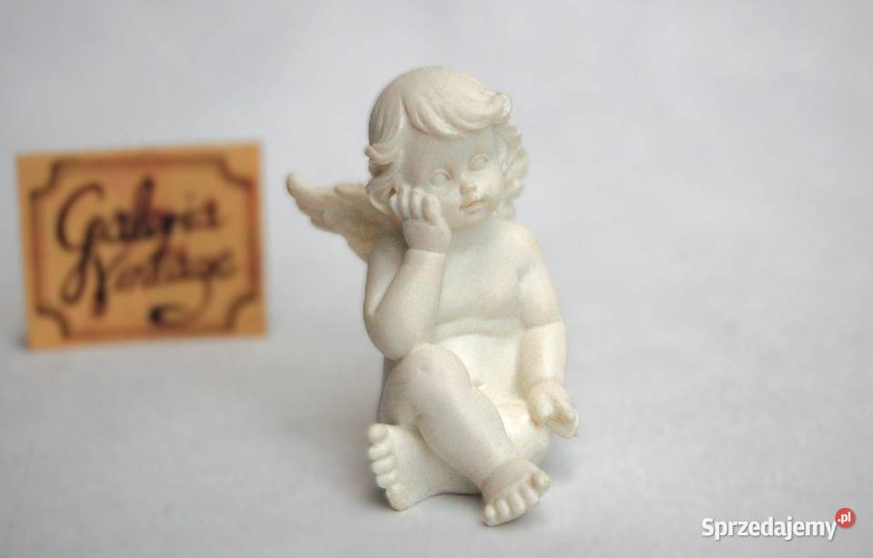 Biały anioł aniołek figurka z żywicy shabby chic Lublin