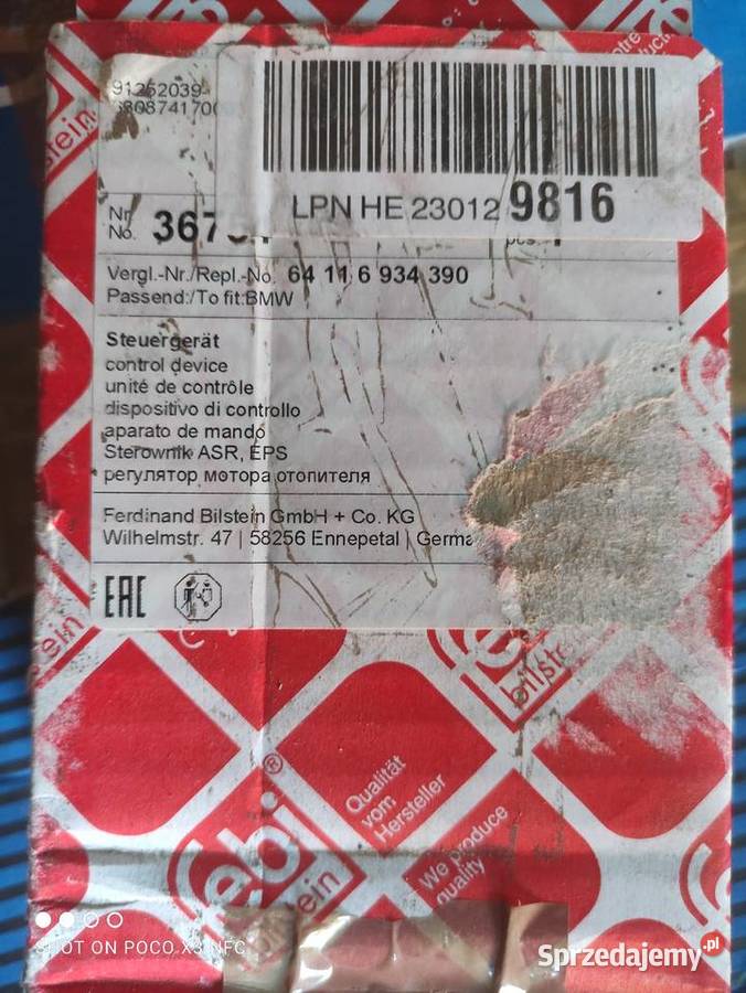 Febi Bilstein sterownik klimatyzacji BMW 7 Grabowskie sprzedam