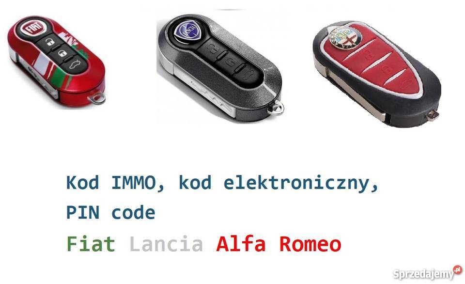 Kod IMMO immobilizer PIN code kod kluczyka Fiat Lancia