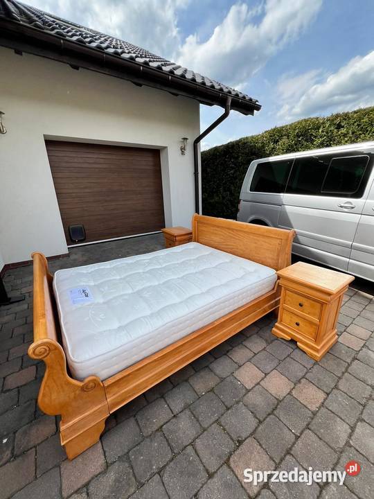 Piekne Dębowe łóżko materac 2 szafki nocne Katowice