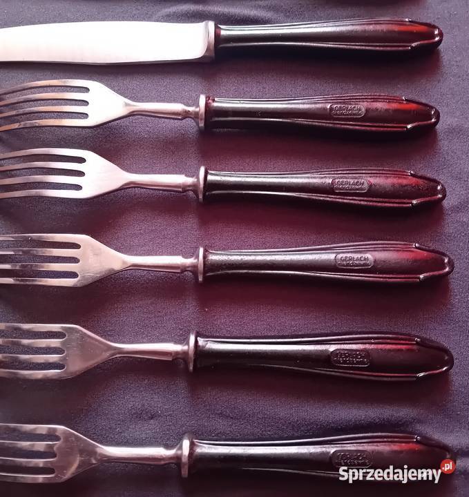 Zestaw sztućców Gerlach z bakelitowymi trzonkami Koźminek sprzedam