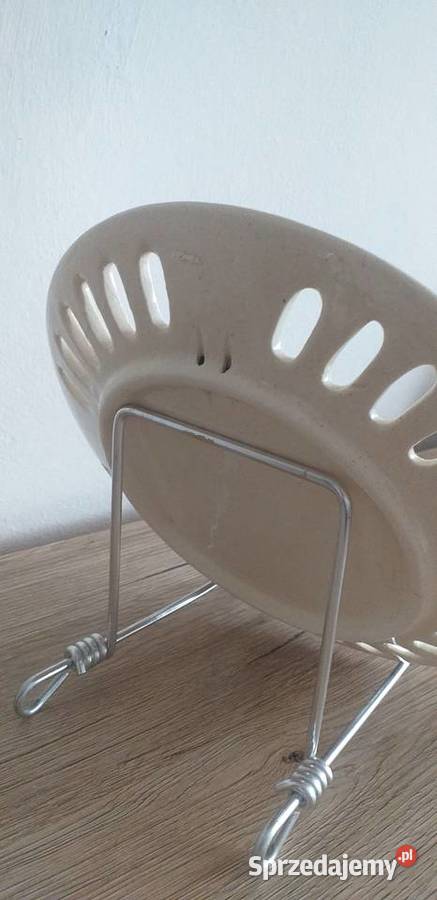 Talerz ozdobny fajans prl łódzkie