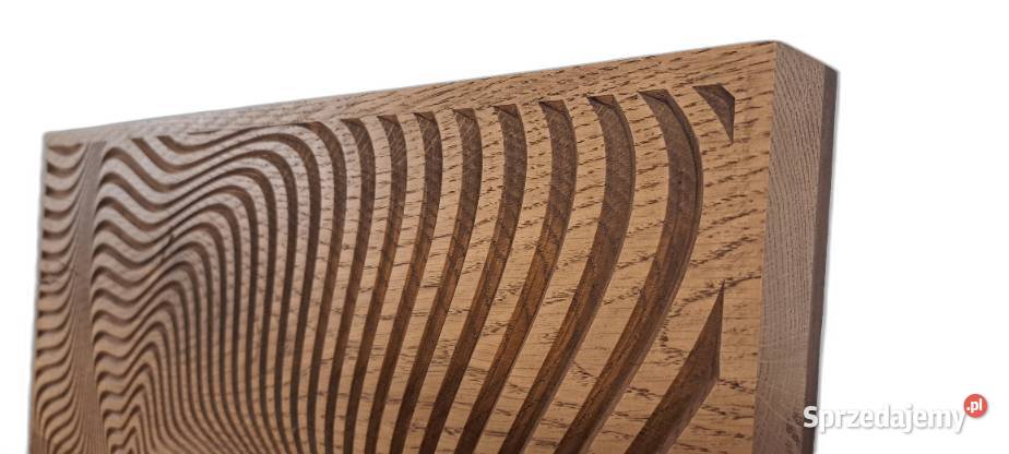 Płaskorzeźba w drewnie dębowym dekoracja na Malechowo