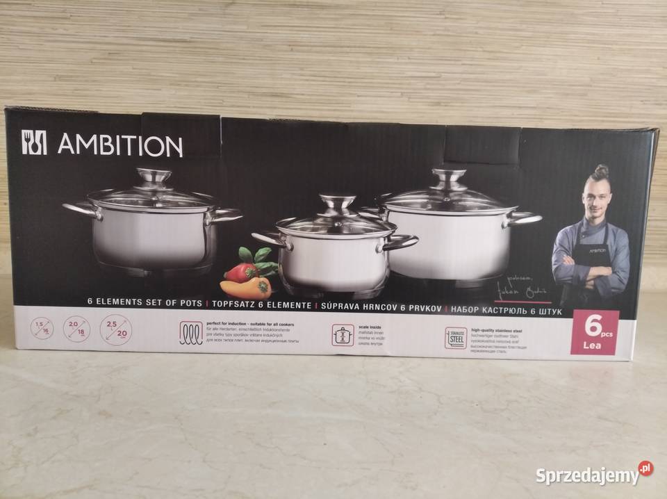 NAJTANIEJ Zestaw Garnków Ambition Lea 6 el Zabrze