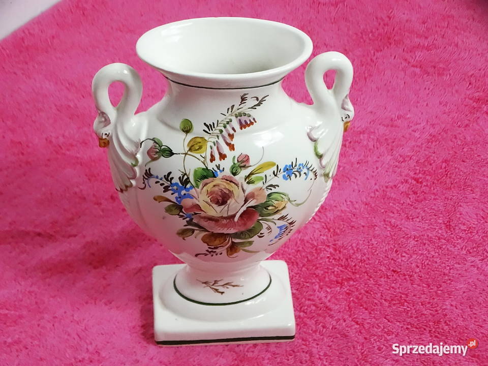 Włoski wazon ceramiczny ręcznie malowany Vintage
