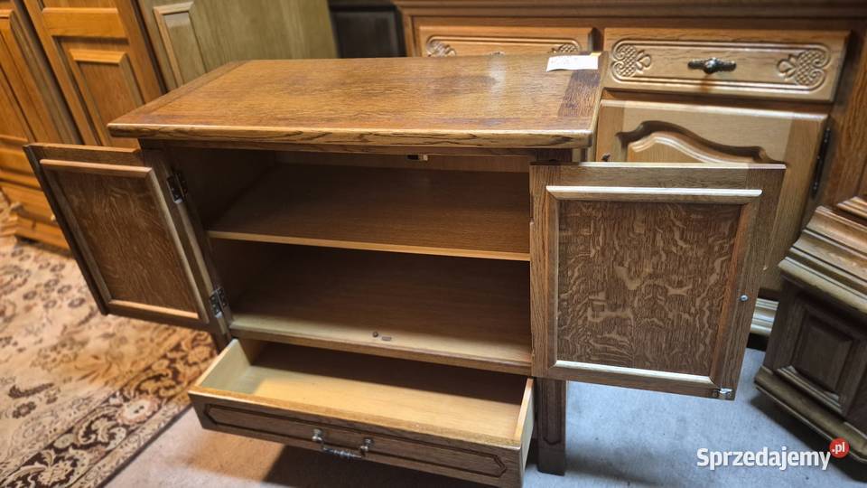 Komoda dębowa z szufladą pod telwizor dąb 80cm Sypniewo