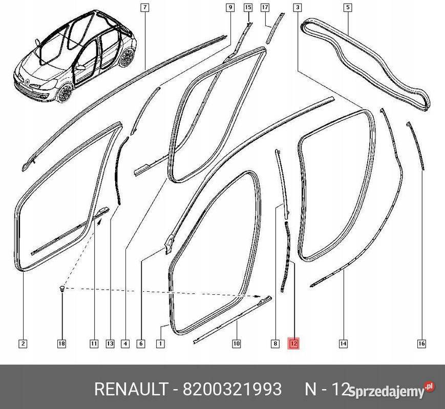 RENAULT CLIO III USZCZELKA DRZWI LEWY PRZÓD