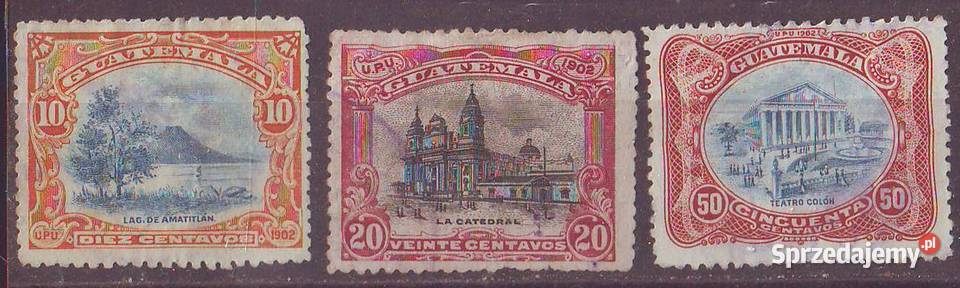 Zn Gwatemala Mi 115 7 8 kas 1902 Filatelistyka Kolekcje Gliwice