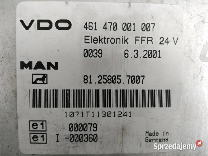 STEROWNIK MODUŁ VDO FFR MAN TGA 81258057040 7007 Silniki i osprzęt Mojusz