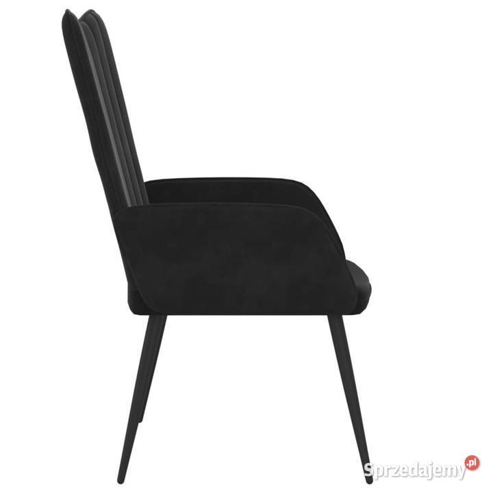 Fotel czarny obity aksamitem WM327683 mazowieckie Warszawa