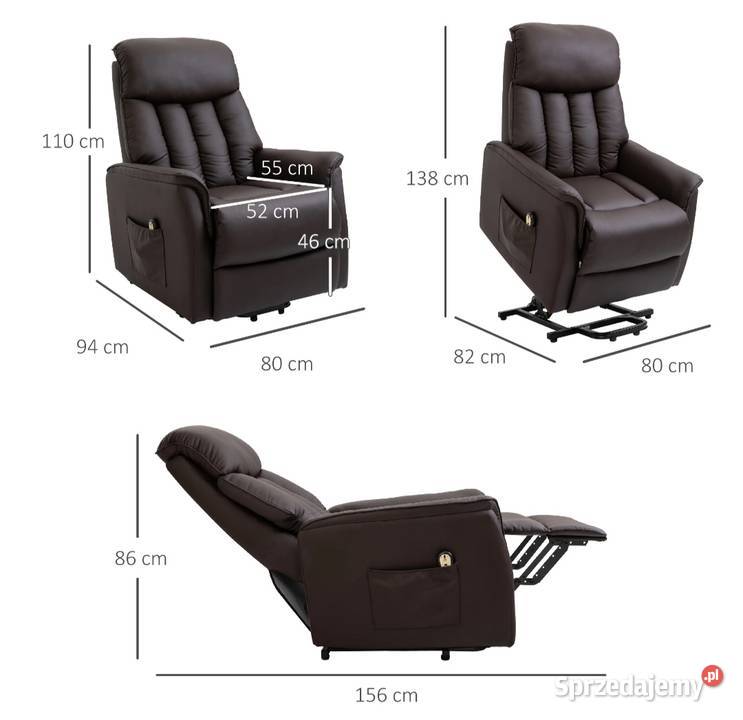 Fotel z funkcją wstawania rozkładany Brzesko