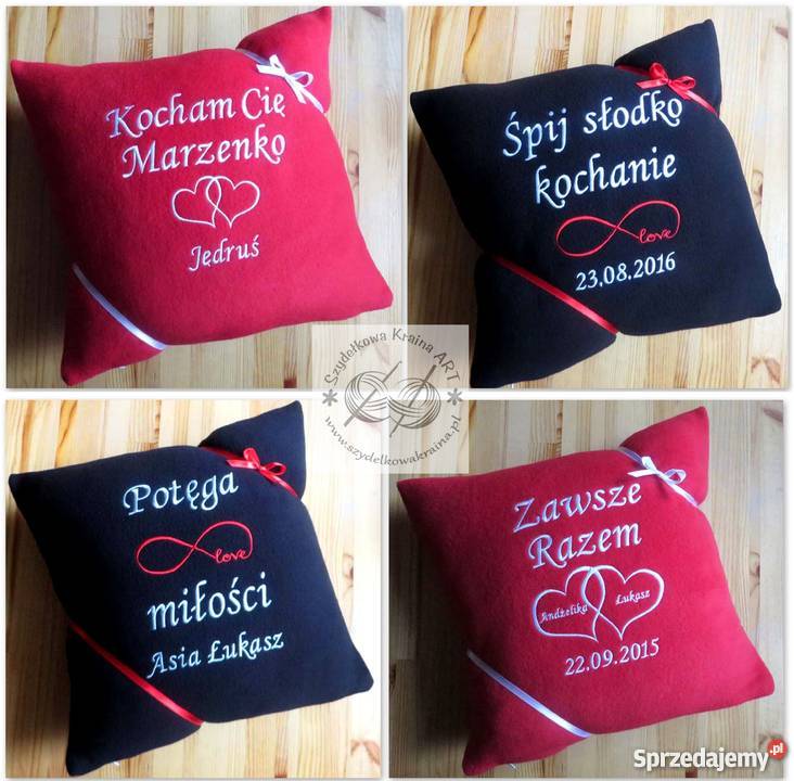 Poduszka z HAFTEM imię PREZENT na WALENTYNKI Dekoracje i ozdoby Dekoracje i ozdoby kujawsko-pomorskie