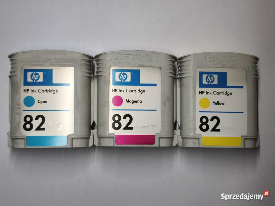TUSZE HP 82 CYAN MAGENTA YELLOW C4911A C4912A