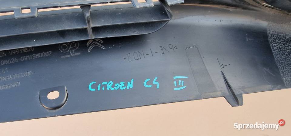 CITROEN C4 III DOKŁADKA ZDERZAKA PRZÓD KRATKA Bieleń