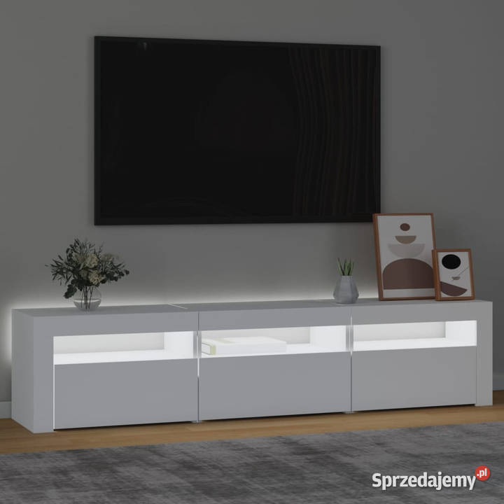 Szafka pod TV z oświetleniem LED biała 180x35x40 Warszawa sprzedam