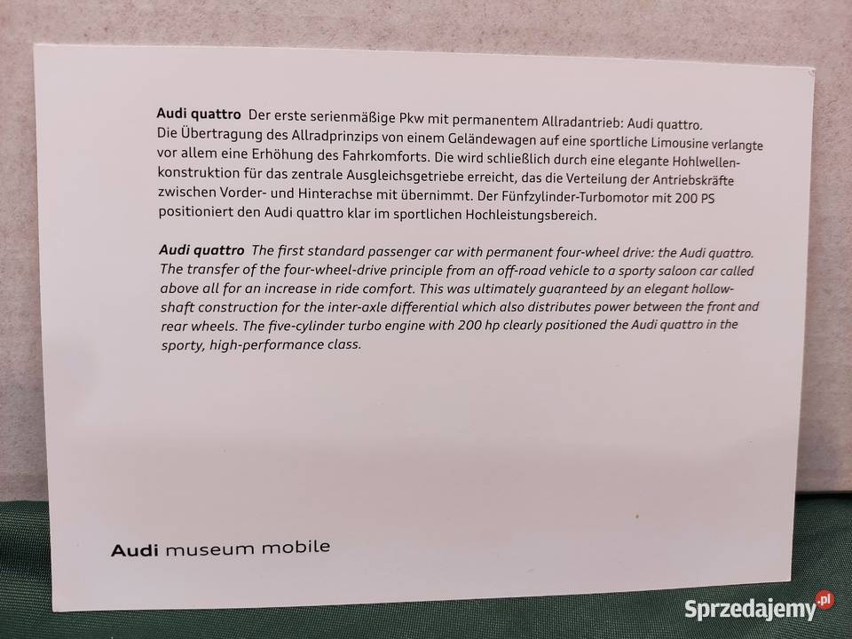 Pocztówka widokówka Audi quattro Głuchołazy