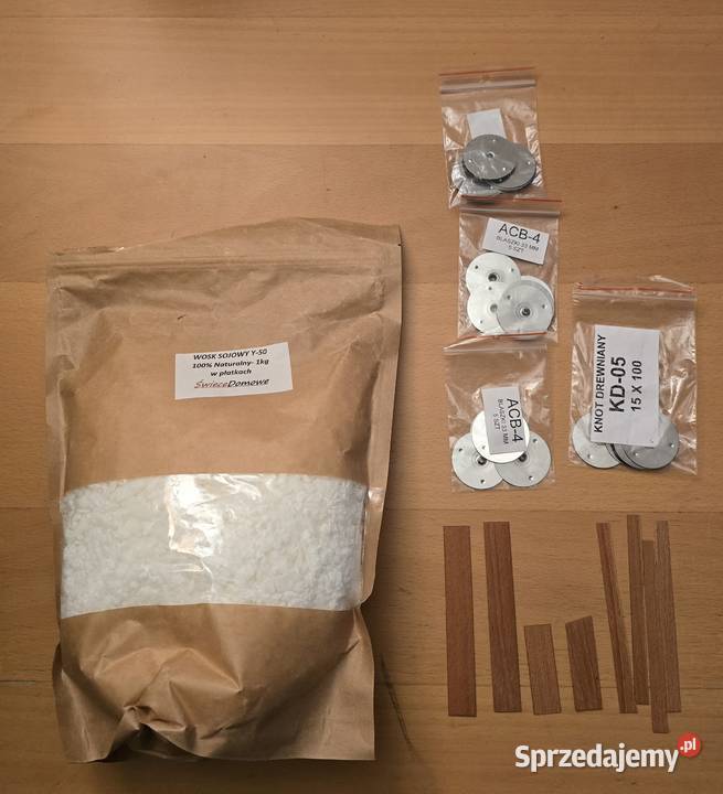 Wosk sojowy do świec 800g plus blaszki i knoty Łódź