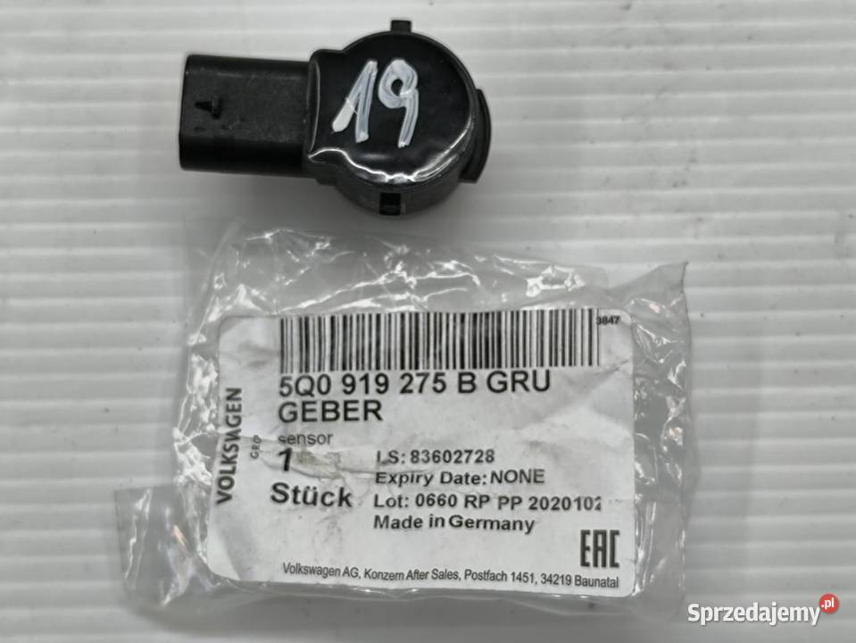 5Q0919275B CZUJNIK PDC VW AUDI SEAT SKODA PRZÓD osobowe