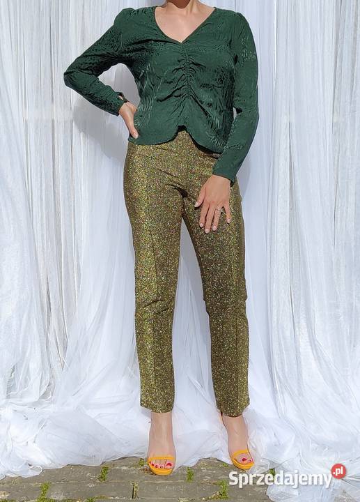 Złote spodnie cygaretki Indiska 42 XL 40 L Szczecin