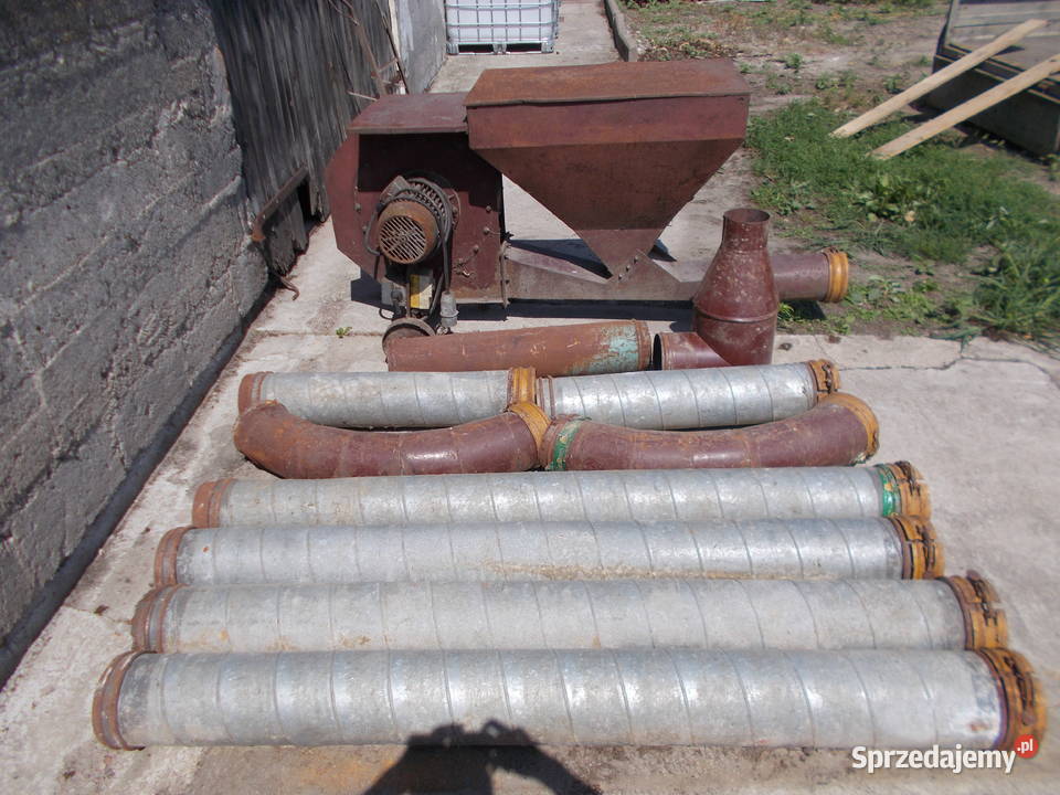 dmuchawa do zboża rury 12 m silnik 75 kW duża